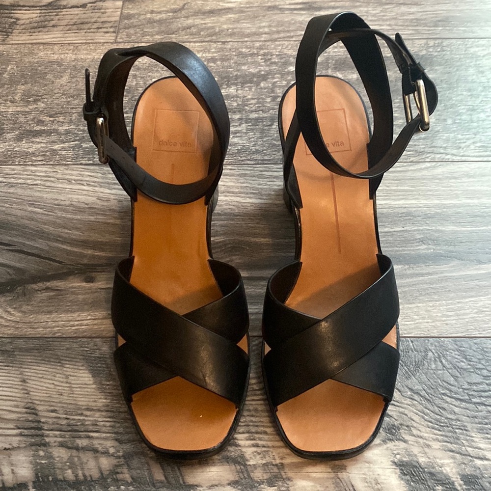 Dolce Vita strappy black heels in size 8.5